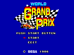 World Grand Prix title screen for Sega Master System
